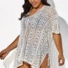 White Half Sleeves HollowOut Cover Up 2 White Half Sleeves HollowOut Cover Up -Maraluxe Swimwear Shop b cscu001 1