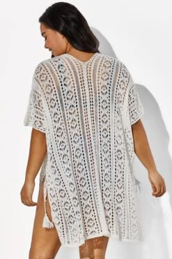 White Half Sleeves HollowOut Cover Up -Maraluxe Swimwear Shop b cscu001 3
