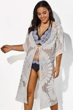 White Vacation Women Embroidery Cover Up -Maraluxe Swimwear Shop b cscu002 4