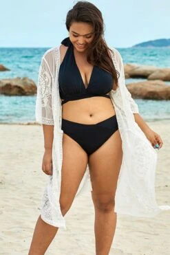 White Sexy Waves Embroidery Cover Up -Maraluxe Swimwear Shop b cscu004 12