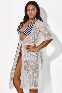 White Sexy Waves Embroidery Cover Up -Maraluxe Swimwear Shop b cscu004 5