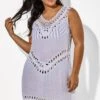 White V-neck Crochet Sleeveless Cover Up 2 White V-neck Crochet Sleeveless Cover Up -Maraluxe Swimwear Shop b cscu006 1