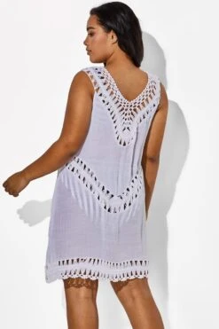White V-neck Crochet Sleeveless Cover Up -Maraluxe Swimwear Shop b cscu006 6