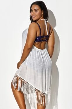 White Backless Women Tassels Cover Up -Maraluxe Swimwear Shop b cscu009 5