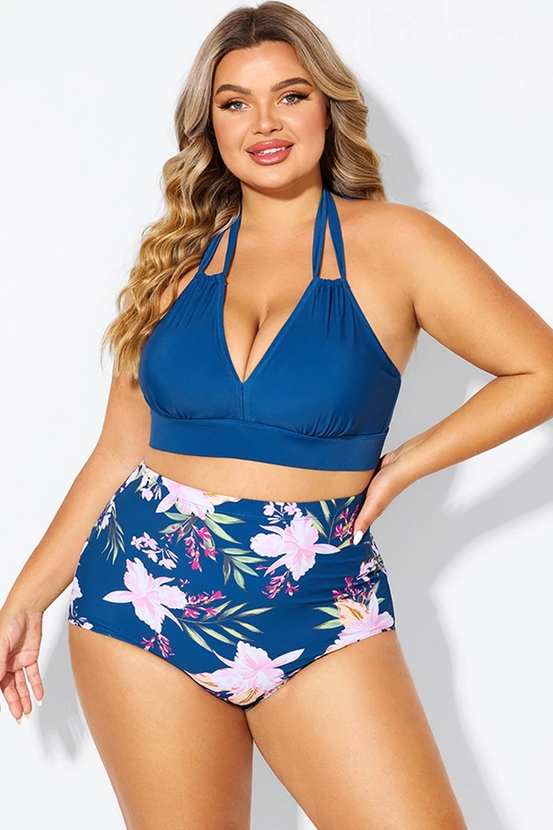 Navy V-neck Halter Tie Bikini Top 6 Navy V-neck Halter Tie Bikini Top - Image 4