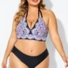 Printed Self-tie Halter Straps Bikini Top -Maraluxe Swimwear Shop b debk002006 1