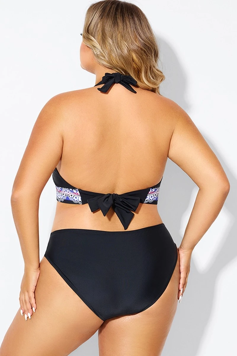 Printed Self-tie Halter Straps Bikini Top 4 Printed Self-tie Halter Straps Bikini Top - Image 2