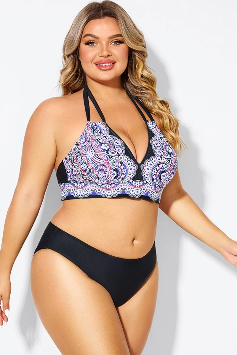 Printed Self-tie Halter Straps Bikini Top 7 Printed Self-tie Halter Straps Bikini Top - Image 5