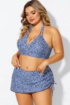 V-Neck Black Dots Printed Halter Sexy Bikini Top -Maraluxe Swimwear Shop b debk002007 4