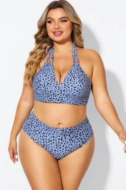 V-Neck Black Dots Printed Halter Sexy Bikini Top -Maraluxe Swimwear Shop b debk002007 6