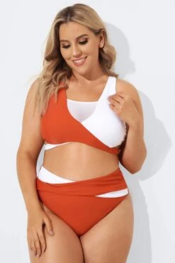 Red & White Wrap Fashion Bikini Set For Lady -Maraluxe Swimwear Shop b debk015001 4