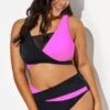 Black Pink Colorblock Wrap Mesh Bikini Top -Maraluxe Swimwear Shop b debk015004 11
