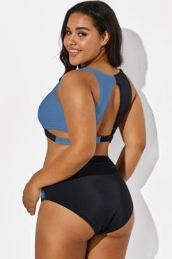 V-Neck Colorblock Stylish Wrap Swimsuits Bikini Top -Maraluxe Swimwear Shop b debk015005 55 1