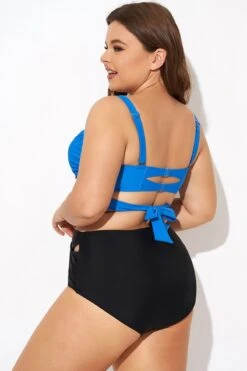 Blue Wrap Front Women Bikini Top -Maraluxe Swimwear Shop b debk042001 2