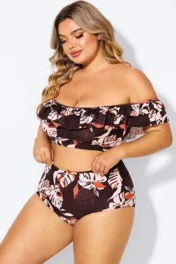 Flower Print Ruffle Women Bikini Top -Maraluxe Swimwear Shop b debk051002 4