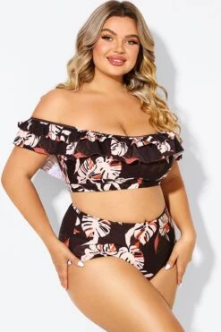 Flower Print Ruffle Women Bikini Top -Maraluxe Swimwear Shop b debk051002 6
