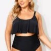 Black Sexy Scoop Neck High Waist Bikini Set -Maraluxe Swimwear Shop b debk063001 1