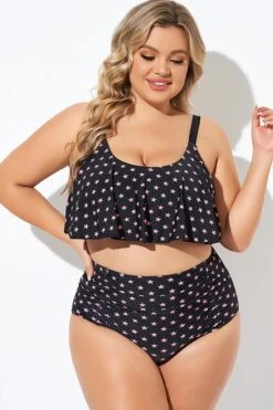 Star Pattern Ruffle Women Bikini Top -Maraluxe Swimwear Shop b debk063006 3