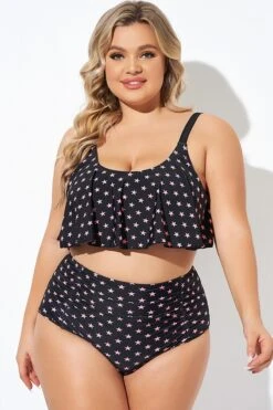 Star Pattern Ruffle Women Bikini Top -Maraluxe Swimwear Shop b debk063006 4