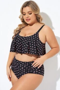 Star Pattern Ruffle Women Bikini Top -Maraluxe Swimwear Shop b debk063006 6