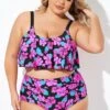 Flower Print Ruffle Scoop Neck Bikini Top -Maraluxe Swimwear Shop b debk063007 1 1