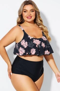 Floral Print Sexy Scoop Neck Bikini Top -Maraluxe Swimwear Shop b debk063011 5 1