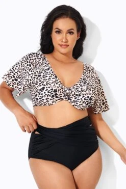 Cheetah Print V-neckline Crop Lady Bikini Top -Maraluxe Swimwear Shop b debk064004 4