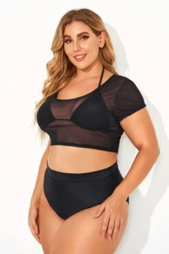 Black Sexy Women Mesh Crop Bikini Top -Maraluxe Swimwear Shop b debk068001 2
