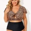 Leopard Print Front Strap Women Bikini Top -Maraluxe Swimwear Shop b debk072003 11