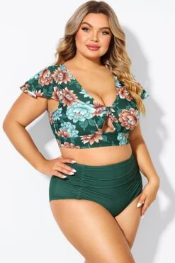 Floral Print Retro Women Bikini Top With Sleeves 10 Floral Print Retro Women Bikini Top With Sleeves -Maraluxe Swimwear Shop b debk072006 1