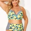Lemon Print & Striped Bust Support Bikini Top -Maraluxe Swimwear Shop b debk077001 1