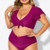 Purple Flutter Sleeve Elegant Swim Bikini Top 1 Purple Flutter Sleeve Elegant Swim Bikini Top -Maraluxe Swimwear Shop b debk092005 1