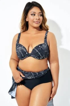 Black Floral Elegant Underwire Bikini Top -Maraluxe Swimwear Shop b debk099001 3