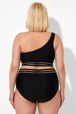 Black Mesh One Shoulder Backless Bikini Top -Maraluxe Swimwear Shop b debk102001 2