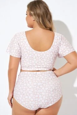 Floral Print V-neck Flutter Sleeve Bikini Top 9 Floral Print V-neck Flutter Sleeve Bikini Top -Maraluxe Swimwear Shop b debk108002 2