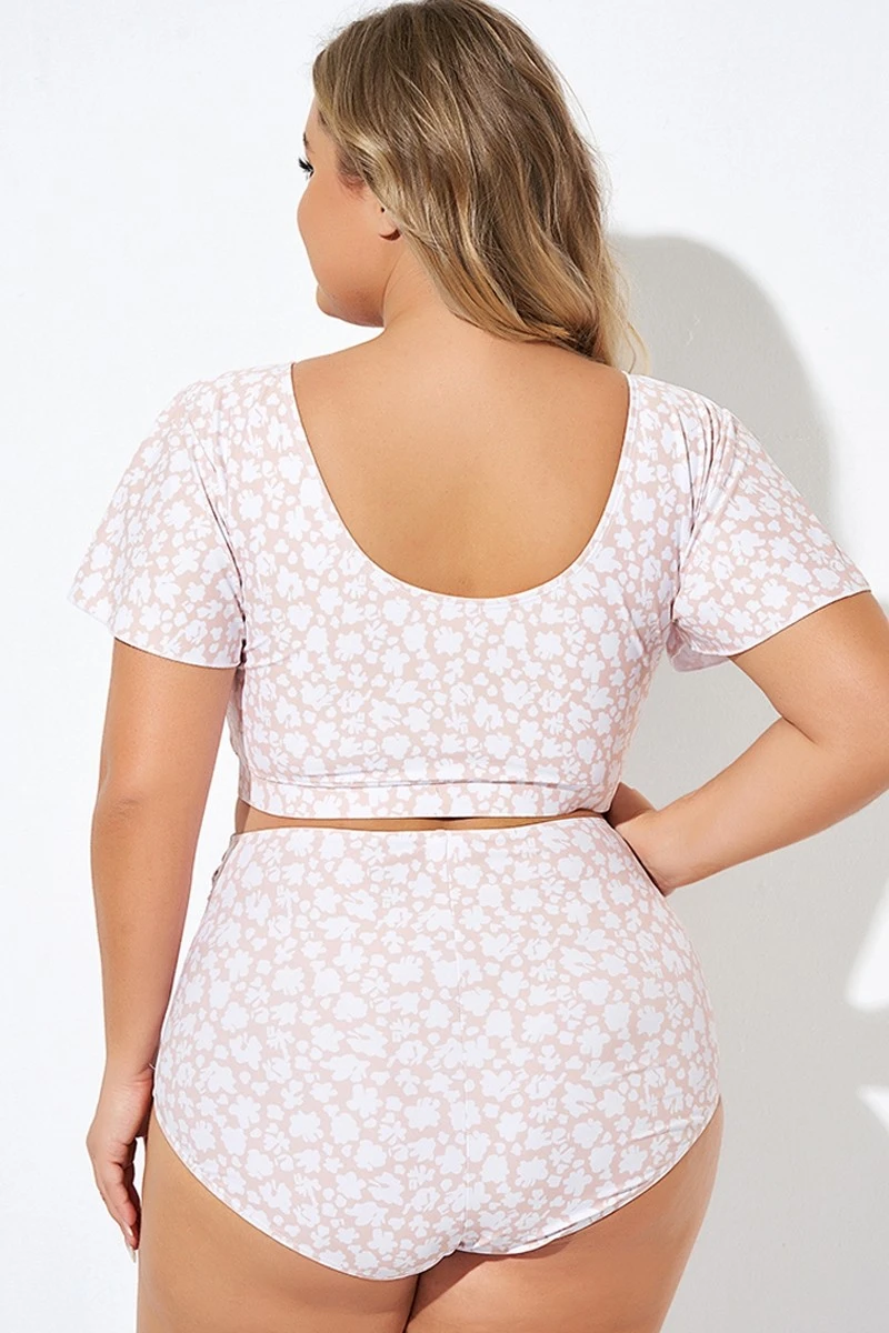 Floral Print V-neck Flutter Sleeve Bikini Top 4 Floral Print V-neck Flutter Sleeve Bikini Top - Image 2