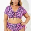 Sexy Pink Leopard Print Lace Up Bikini Top -Maraluxe Swimwear Shop b debk109001 1 1