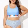 Multi-color Round Neck Racerback Bikini Top -Maraluxe Swimwear Shop b debk138001 1