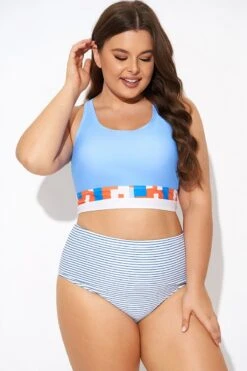 Multi-color Round Neck Racerback Bikini Top -Maraluxe Swimwear Shop b debk138001 5