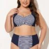 Navy Striped Twist-Front Bikini Top -Maraluxe Swimwear Shop b debk141001 1