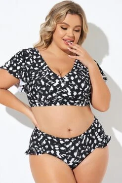 Mono Spot Flutter Sleeve Wrap Bikini Top -Maraluxe Swimwear Shop b debk142001 6