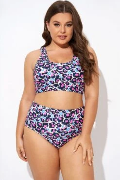 Flattering Peach Leopard Pull-on Design Bikini Top -Maraluxe Swimwear Shop b debk143001 3