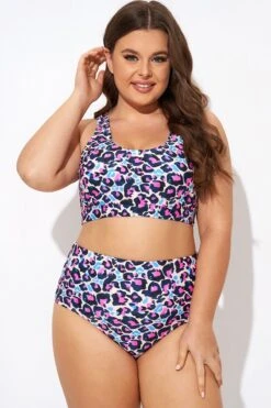 Flattering Peach Leopard Pull-on Design Bikini Top -Maraluxe Swimwear Shop b debk143001 4
