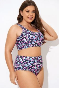 Flattering Peach Leopard Pull-on Design Bikini Top -Maraluxe Swimwear Shop b debk143001 5