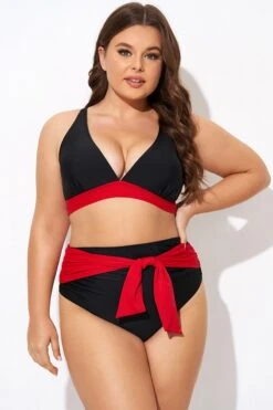 Black And Red V Neck Bikini Top -Maraluxe Swimwear Shop b debk144001 3