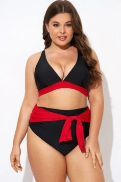 Black And Red V Neck Bikini Top -Maraluxe Swimwear Shop b debk144001 6