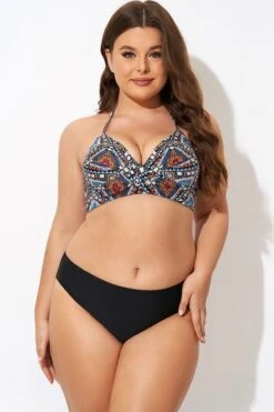 Tribal Pattern Twist Halter Sexy Bikini Top -Maraluxe Swimwear Shop b debk146001 4