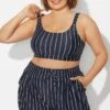 Plus Size Black & White Pinstripe Bikini Top 1 Plus Size Black & White Pinstripe Bikini Top -Maraluxe Swimwear Shop b debk154001 1