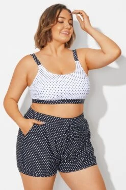 Plus Size Polka Dots Square Neck Bikini Top -Maraluxe Swimwear Shop b debk154004 6