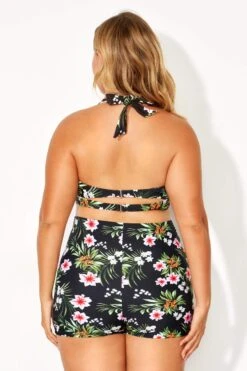 Floral Printed Mid Waist Women Boy Short -Maraluxe Swimwear Shop b debt001001 6